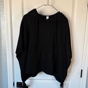 Lululemon Athletica Black Hooded Merino Wool Blend Poncho. NWOT